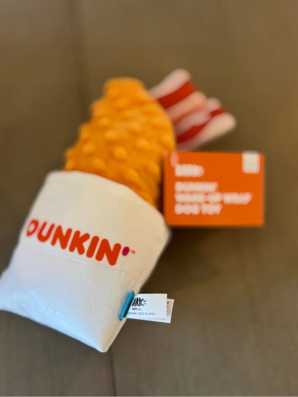 Dunkin x Barkbox- Wake-Up Wrap Plush Multi-Part Dog Toy- 2026